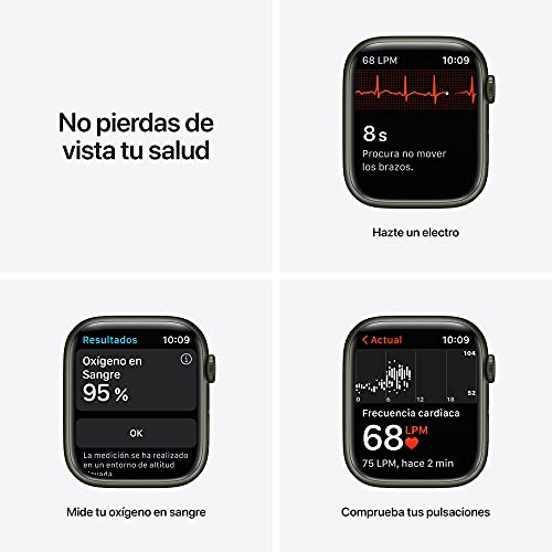 Apple Watch Series 7 (GPS) - Caja de Aluminio en Verde de 45 mm - Correa Deportiva Verde trébol - Talla única