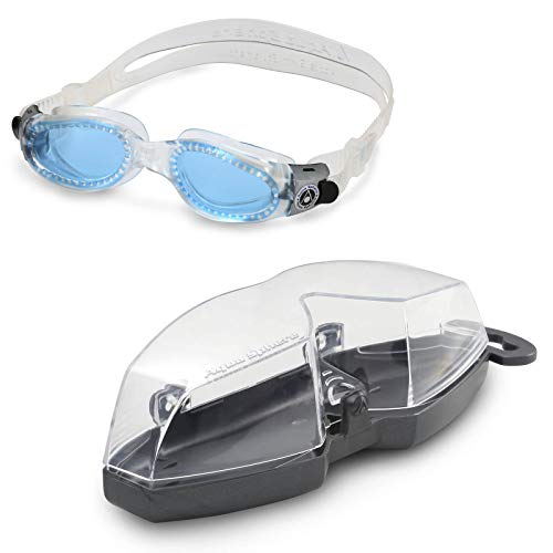 Aqua Sphere Kaiman Compact Gafas de natación, Unisex, Trasparente/Lenti BLU, Talla única