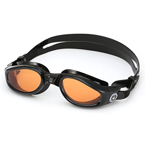 Aqua Sphere Kaiman Gafas de natación, Unisex Adulto, Lente Negro/ámbar, Talla única