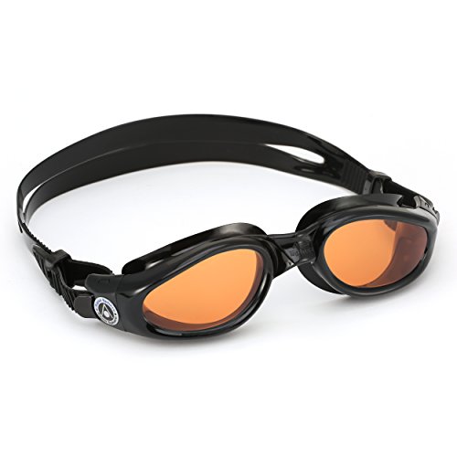 Aqua Sphere Kaiman Gafas de natación, Unisex Adulto, Lente Negro/ámbar, Talla única