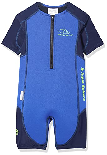 Aqua Sphere Stingray HP Traje de Baño de Neopreno de Manga Corta, Niños, Azul (Blue/Navy), 4 Años