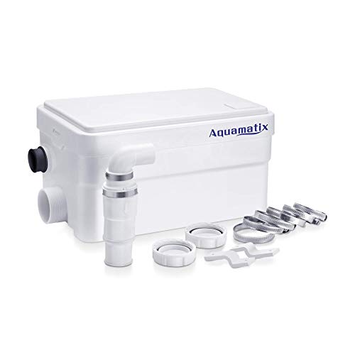 Aquamatix Duscha Triturador sanitario Equipo elevador aguas residuales para ducha, lavabo, bidé Súper silencioso bomba pequeña 250W