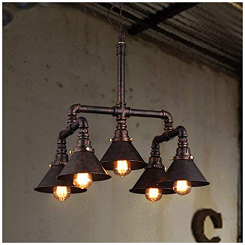 Araña Steampunk,Luces Colgantes Retro Industriales Tubería Agua Lámpara Techo Loft Peninsula Cocina Pub Restaurante Bar Lámpara Decoración Personalizada Iluminación Creativa Hierro Forjado Lámpara E27