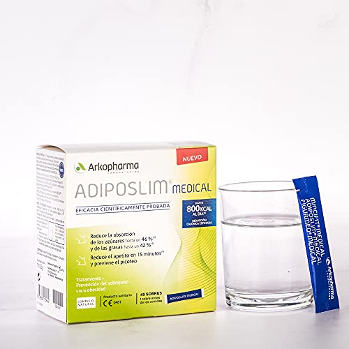 Arkopharma Adiposlim Medical 45 Sobres| Prevención del Sobrepeso |Reduce el Apetito | Saciante | + Asesoramiento Nutricional | Complemento Alimenticio