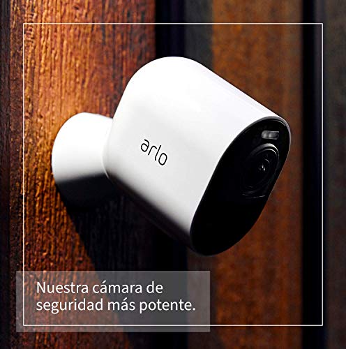 Arlo Ultra, cámara vigilancia wifi 4K, faro y sirena integrados, detector de movimiento, visión nocturna en color, audio bidireccional, funciona con Alexa, necesita SmartHub, Blanco