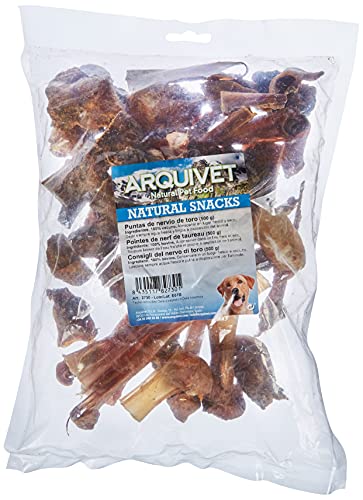 Arquivet Puntas de nervio de toro natural - Snacks naturales para perro - Golosinas para perro - Chuches para perro - Comida perros de gran calidad - 500 g