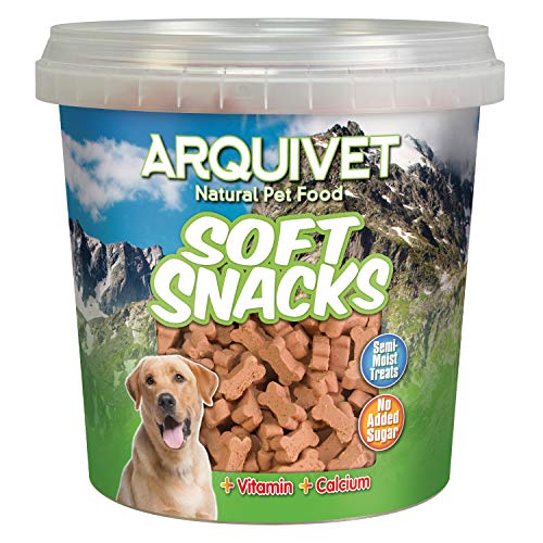 Arquivet Soft Snacks de salmón para Perro - Snacks Naturales en Forma de huesitos - Golosinas y chuches Naturales - Premios y recompensas para Perros - 800 g