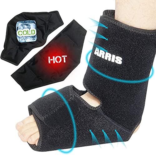 ARRIS Paquete de hielo de tobillo con 2 paquetes de hielo de gel para lesiones de pies y tobillo, alivio del dolor de tobillos esguinces, fascitis plantar, bursitis y pies doloridos reutilizables