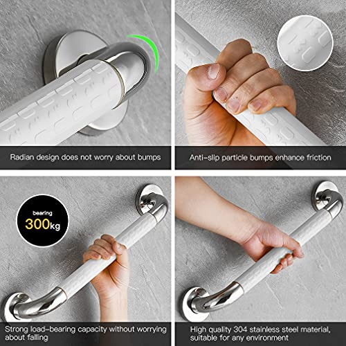 Asa de Seguridad para Baño, Pasamanos Ducha, Asa de Seguridad Antideslizante, Durable para la Bañera Manija para Niños, Discapacitado, Lesionado, el embarazo y Personas Mayores (40 cm, blanco)