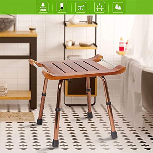 Asiento de baño, taburete de baño Asiento de ducha de madera para baño, ducha de spa, banco de baño, taburete con pies antideslizantes, taburete de ducha para ancianos, discapacitados, discapacit