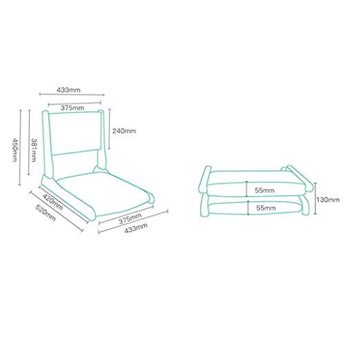 Asiento Plegable Zaisu Silla Acolchad De Suelo,Soporte Para La Espalda Silla Acolchad De Suelo Silla Sin Patas Japonés Ideal Para Juegos De Lectura, Sala De Estar, Meditación, Balcón Japonés-A