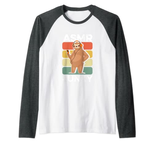 ASMR Junky Sloth Respuesta Meridiana Sensorial Autónoma Camiseta Manga Raglan