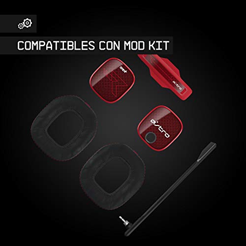 ASTRO Gaming A40 TR Auriculares alámbricos, 4a gen, Audio V2, clavija 3.5mm, micrófono intercambiable, para Xbox Series X y S, Xbox One, PS5, PS4, PC, Nintendo Switch, Móvil - Negro/Rojo