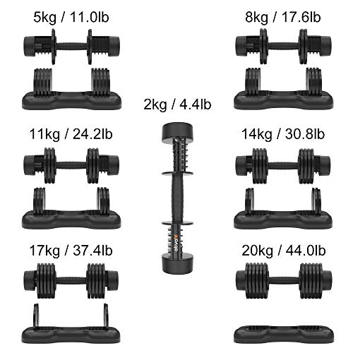 ATIVAFIT Mancuerna Ajustable para Gimnasio Home (un par)-Ajuste Rápido de Peso con Mancuernas Musculacion, Levantamiento de Pesas, Entrenamiento