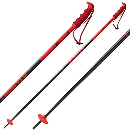 ATOMIC Redster 1 Par de Bastones de esquí de competición, Carbono, Unisex, Rojo/Negro, 120 cm