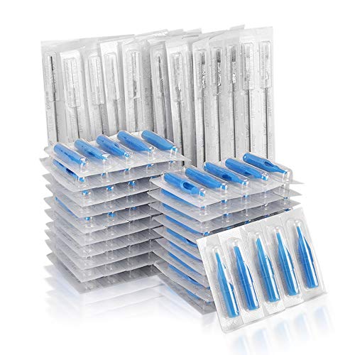 ATOMUS 100pcs Disposable Mixed Tattoo Needles 100pcs Assorted Sterilized Tattoo Needles Tips 10pcs of each-3rl 5rl 7rl 7rl 3rs 5rs 7rs 9rs 5m1 7m1 3RT 5RT 7RT 9RT 3DT 5DT 7DT 9DT 5FT 7FT