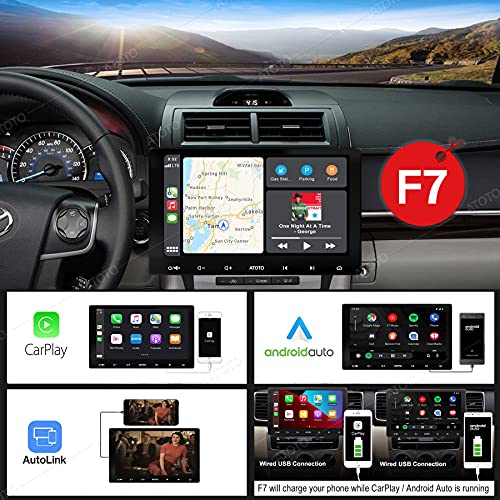 ATOTO F7 SE- Cargadores de Medios Digitales-Conexión de Android Auto y CarPlay,Manos Libres Bluetooth,Duplicación de teléfono (AutoLink),Carga rapida,USB/SD (hasta 2 TB)(F7G211SE 10 Pulgadas IAH10D)