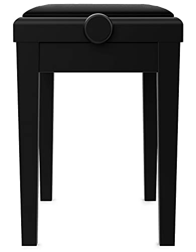 Audibax - KB600 - Banqueta para Piano - ‎Negro - 56.5 x 55.5 x 33.5 cm - Banco Ajustable - Acolchado y Regulable en Altura - Acabados en Mate - Diseño Clásico - Madera y Terciopelo Negro