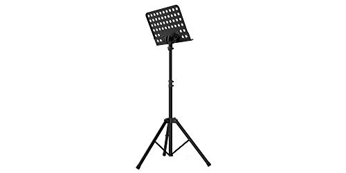 Audibax, SP3 Atril de Música, Atril Portátil para Orquesta, Plegable y Ajustable, Altura Máxima 142 cm, Calidad Premium, Fabricado en Acero, Color Negro, Patas Reforzadas, Tubo Telescópico, 10176033