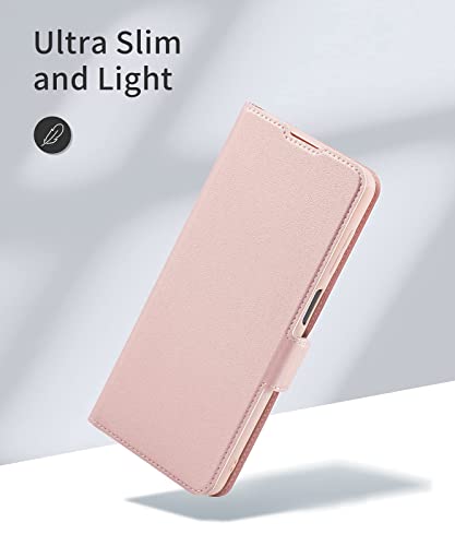 Aunote Funda Samsung Galaxy A12, Fundas A12 Libro, Carcasa A12 con Cierre Magnético, Tarjetero y Suporte, Capa Plegable Cartera, Flip Phone Cover Case, Tipo Étui Piel Protección. Oro Rosa