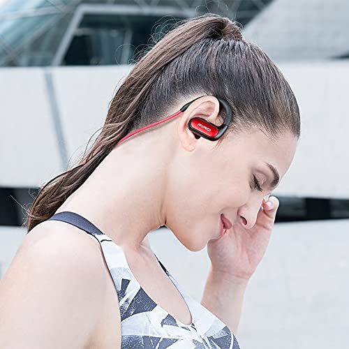 Auriculares inalámbricos, banda para el cuello, auriculares Bluetooth IPX8, impermeables, con cancelación de ruido, auriculares deportivos para correr, ciclismo, gimnasio, agua de buceo (rojo)