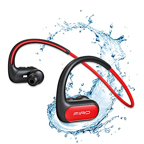 Auriculares inalámbricos, banda para el cuello, auriculares Bluetooth IPX8, impermeables, con cancelación de ruido, auriculares deportivos para correr, ciclismo, gimnasio, agua de buceo (rojo)