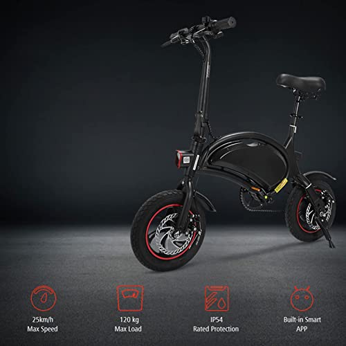 AWJ Bicicleta eléctrica Plegable para Adultos, Bicicleta eléctrica Ligera, neumático Gordo, 400 W, 48 V, Bicicleta eléctrica Plegable, Scooter eléctrico