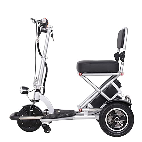 AWJ Scooters eléctricos de Movilidad para Adultos - Scooter de Movilidad eléctrico Plegable de 3 Ruedas - Scooter eléctrico portátil Ligero, para Viajes, Adultos, Ancianos - Guan