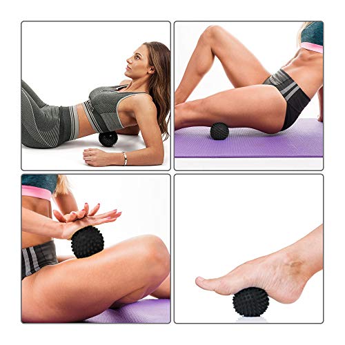 Azeekoom Esterilla de Acupresión, Kit de Masaje con Almohada y 2 pcs Bolas de Masaje, para Aliviar el Dolor de Espalda/Cuello/Pie y la Relajación Muscular con Bolsa de Transporte