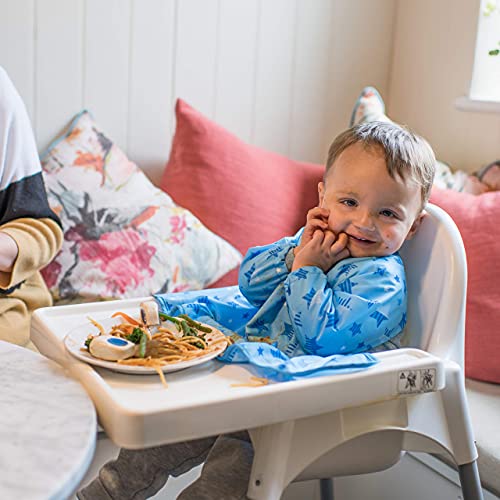 Babero-bata Cover & Catch de Tidy Tot adherible a tronas ¡SIN DEJAR HUECOS! De manga larga e impermeable, sin desperdicio para la práctica del baby led weaning BLW