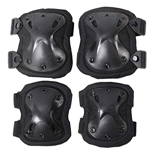 BAIGIO 4ps Codo Militar Protector de Rodilla Rodilleras y Coderas Duras, Juego de Almohadillas Protectoras Tácticas para Adultos para Combate Táctico Militar,Caza,Patinaje,Escalada,Paintball,Esquí