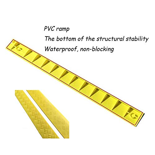 Baiyin Rampa Goma Interior Límite Accesibilidad Acceso En Silla De Ruedas Escalera Pedal Bicicleta Alfombra De Rampa Plástico Ligero, 7 Tamaños (Color : Yellow, Size : 95X3X1.5CM)