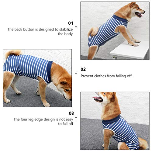 Balacoo Traje de Recuperación de Perro Transpirable Camisa de Recuperación de Cirugía de Perro E-Collar Alternativo Mono de Protección Profesional para Mascota Herida Abdominal Desgaste