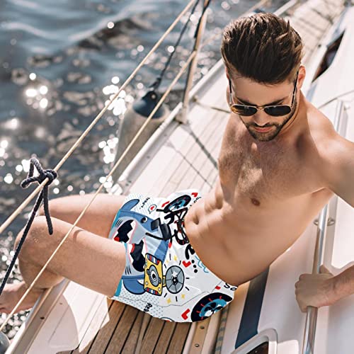 Bañador para Hombre Cámara De Tiburón Trajes De Baño Secado Rápido Bañadores De Natación Impresión Swim Trunks Short De Playa para Piscina Surf Playa XXL