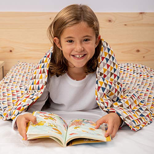 BANBALOO- Manta pesada reversible para niños y adolescentes. Kit Manta ponderada adaptable al cuerpo y funda de almohada/Cubierta lavable opcional. Edredón de gravedad sensorial para mejorar el sueño.