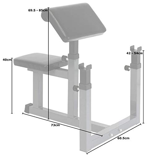 Banco de Pesas Silla Romana, Banco de hiperextensión con Respaldo Ajustable, Brazo de predicador Curl con Barra aislada, Soporte para Mancuernas, estación de bíceps, Equipo de Leva