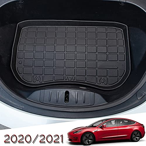 Bandeja del Tronco Trasero del Coche Matería De Almacenamiento del Tronco Frontal del Coche/Ajuste para-Tesla Modelo 3/2017-2021 Accesorios para Automóviles Tronco De La Bandeja De Carga TPE Almohad