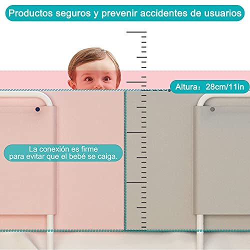 Barandilla Cama niño Portátil Barrera de Cama Elevación Vertical Tubo de Acero Ajustable de 40-60cm con Cubierta hipoalergénica y Lavable, para Camas de Matrimonio