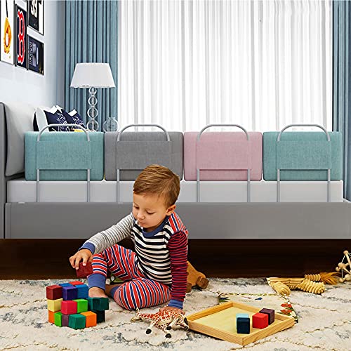 Barandilla Cama niño Portátil Barrera de Cama Elevación Vertical Tubo de Acero Ajustable de 40-60cm con Cubierta hipoalergénica y Lavable, para Camas de Matrimonio