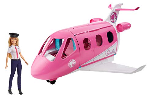 Barbie Avión de tus sueños, avión de juguete con muñeca y accesorios para muñecas (Mattel GBJ33)