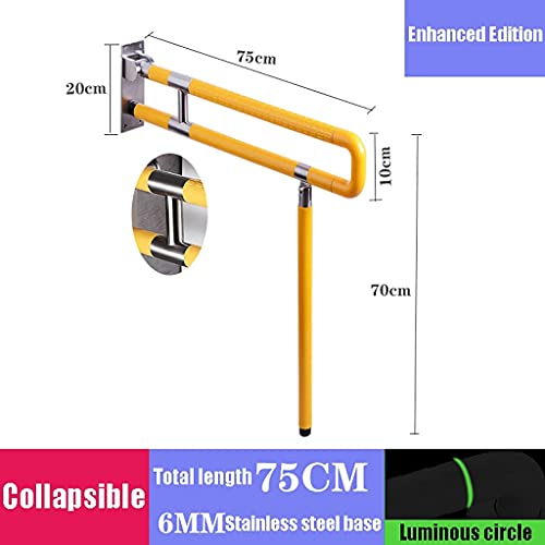 Barras de agarre para ducha Barra de agarre para inodoro Riel de agarre abatible plegable con pata Barandillas sin barreras de acero inoxidable Soporte de seguridad montado en la pared Empuñadura