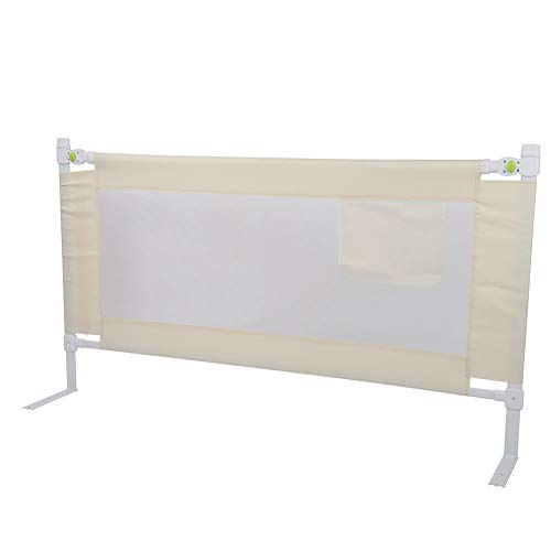 Barrera de Cama Barandilla de la Cama Guardia de Seguridad Barrera de Seguridad para Bebés Niños, Portátil y Estable, Elevación Vertical 8 Ajuste de Cambios (200cm)