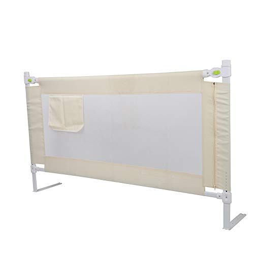 Barrera de Cama Barandilla de la Cama Guardia de Seguridad Barrera de Seguridad para Bebés Niños, Portátil y Estable, Elevación Vertical 8 Ajuste de Cambios (200cm)