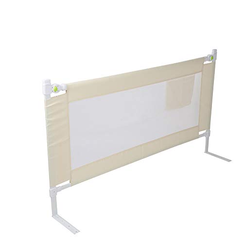 Barrera de Cama Barandilla de la Cama Guardia de Seguridad Barrera de Seguridad para Bebés Niños, Portátil y Estable, Elevación Vertical 8 Ajuste de Cambios (200cm)