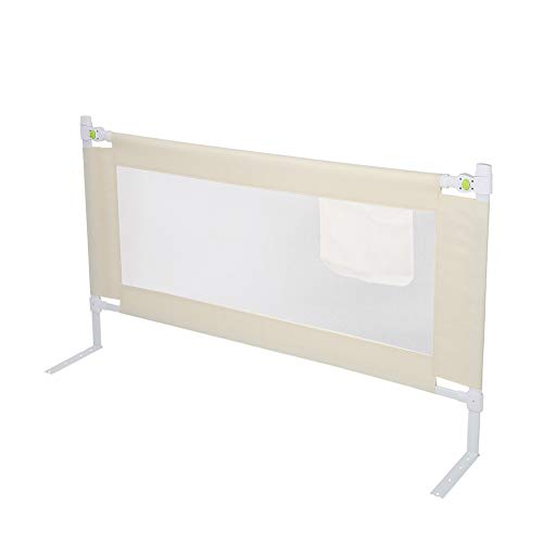 Barrera de Cama Barandilla de la Cama Guardia de Seguridad Barrera de Seguridad para Bebés Niños, Portátil y Estable, Elevación Vertical 8 Ajuste de Cambios (200cm)