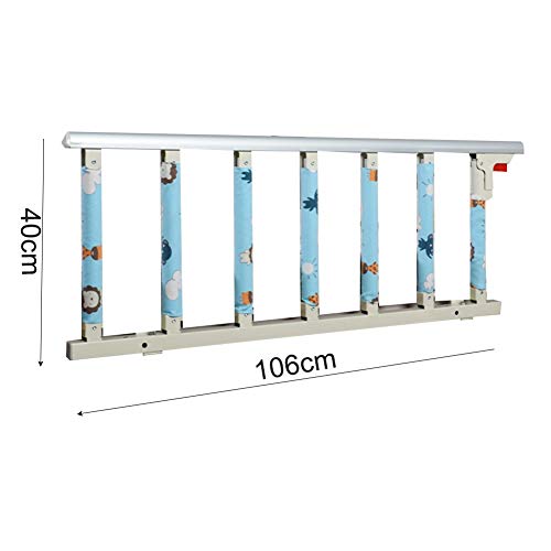 Barrera De Cama, para Ninos Bebe Adulto Anticaidas Infantil, Safety Abatible Estable Barandilla De Seguridad Acero Carbono Desmontable (Silver-106x3x40cm)