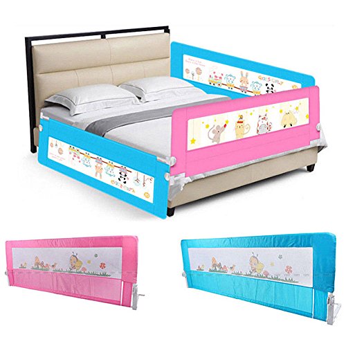 Barrera de seguridad / protección para cama infantil, desmontable, portátil, plegable y universal 180*64*34.5cm turquesa