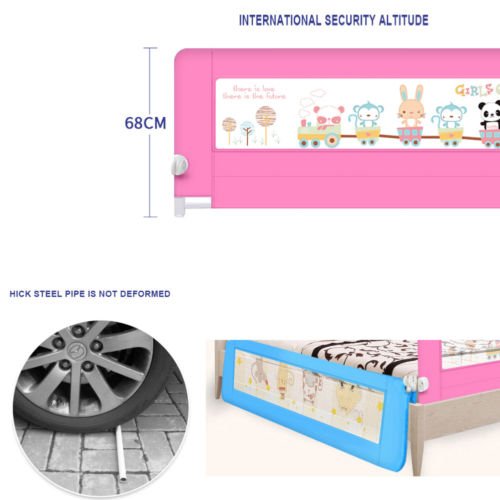 Barrera de seguridad / protección para cama infantil, desmontable, portátil, plegable y universal 180*64*34.5cm turquesa