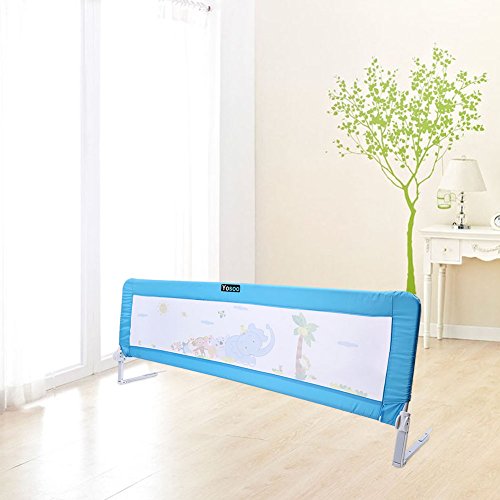 Barrera de seguridad / protección para cama infantil, desmontable, portátil, plegable y universal 180*64*34.5cm turquesa