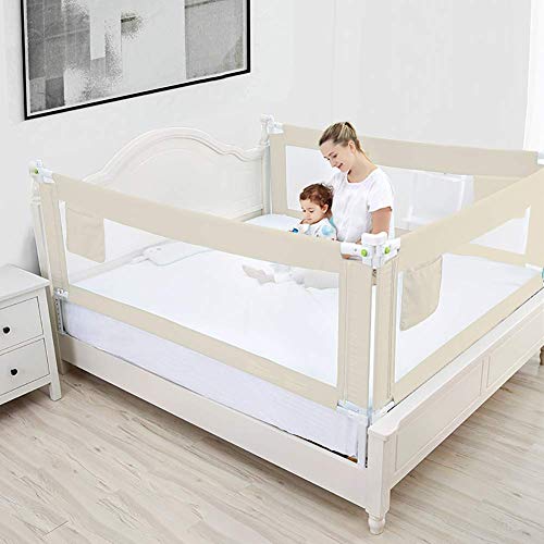 Barrera Seguridad Niños Cama, Barandilla Cama Niño Barreras para La Cama Matrimonio Bebe Barandilla de Cuna Ajustable, Barrera Cama Seguridad Nino, Barrera de Cama Portátil 150cm